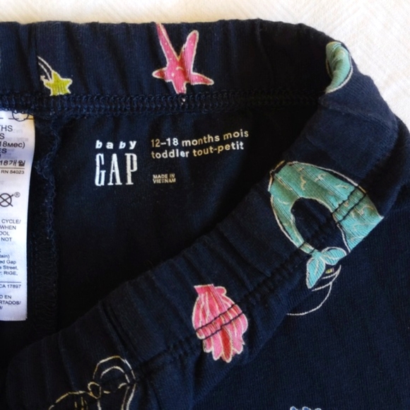 babyGap navy blue mermaids cropped leggings 18 months baby girl - Picture 3 of 7